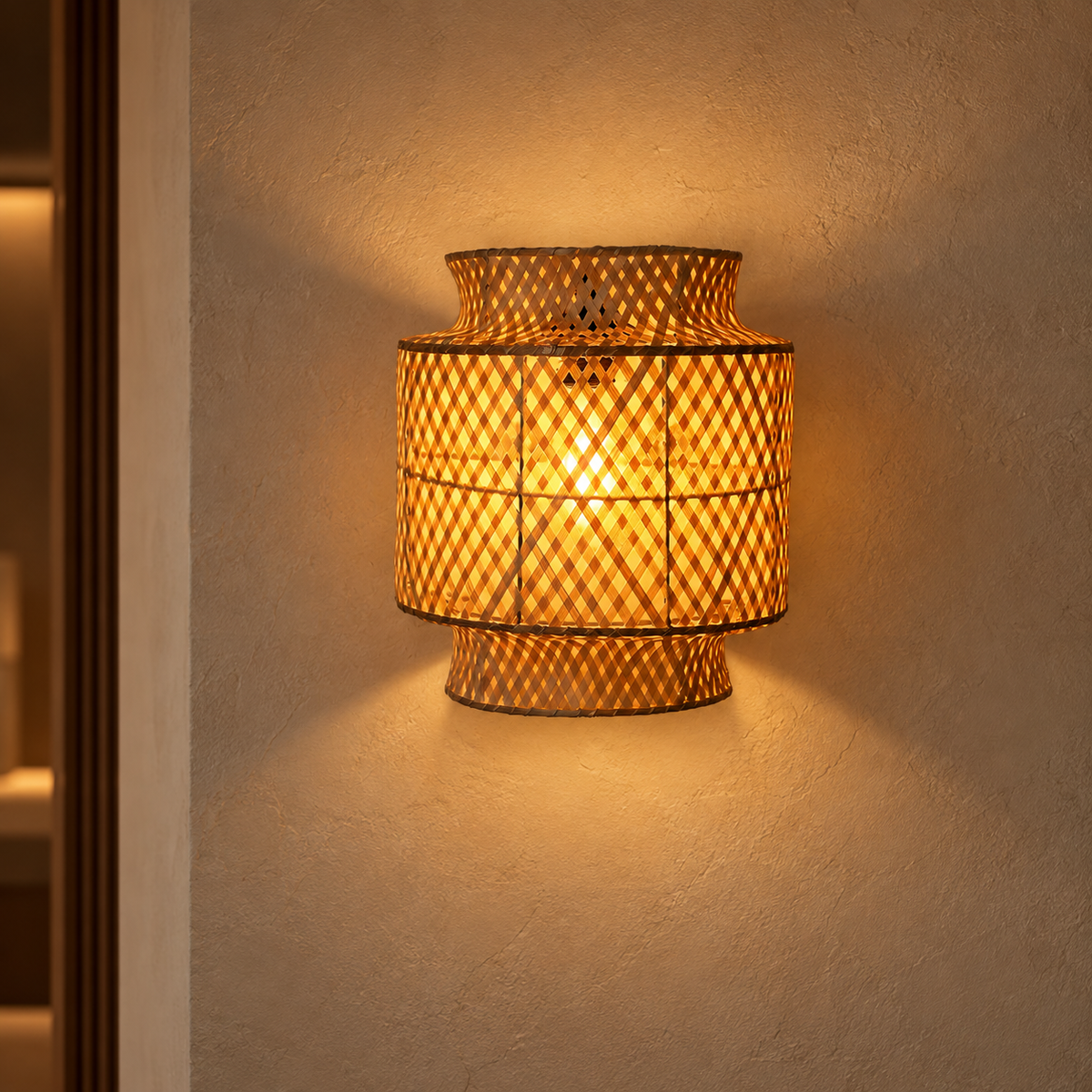 Vedara Bamboo Wall Lamp | Handcrafted Natural Wall Light for Home