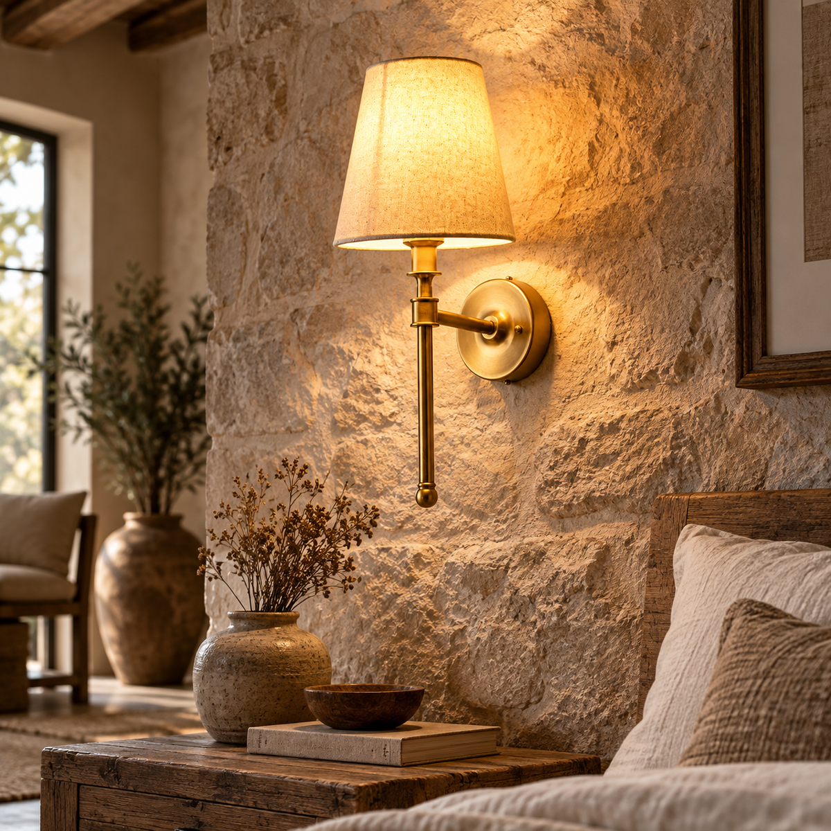 Elara Fabric Glow Wall Lamp | Decorative Wall Light for Bedroom & Living Room