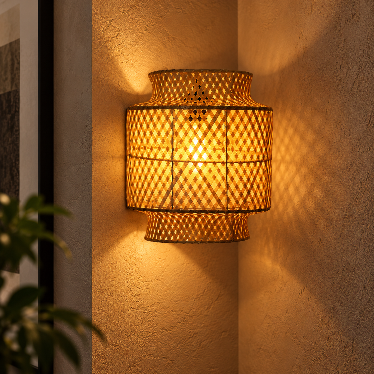 Vedara Bamboo Wall Lamp | Handcrafted Natural Wall Light for Home